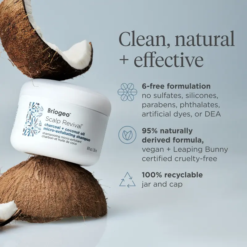 Briogeo Scalp Revival Charcoal + Coconut Oil  Micro-Exfoliating Shampoo Jumbo, 32oz