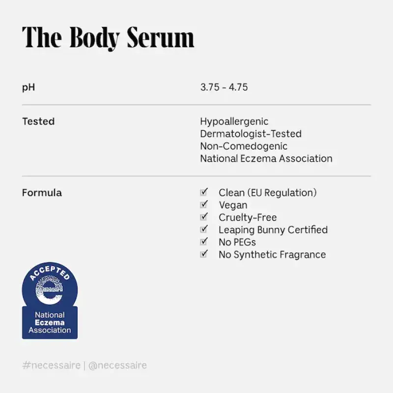 Nécessaire  The Body Serum - With Hyaluronic Acid, Niacinamide + Ceramide