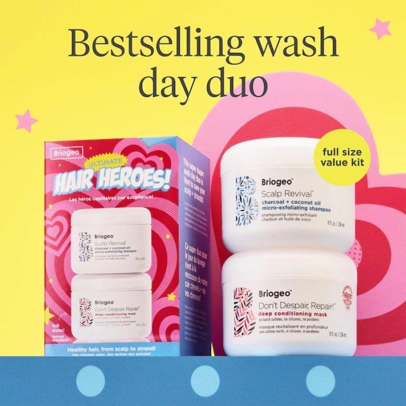 Briogeo Ultimate Hair Heroes Scalp Scrub Shampoo and Deep Conditioning Mask Value Set