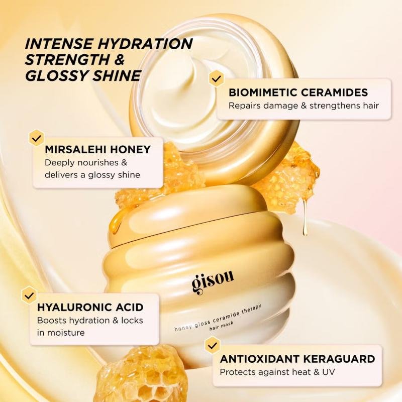 Gisou Honey Gloss Ceramide Therapy Hair Mask Various Sizes
